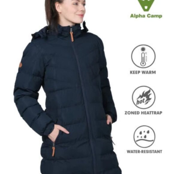 NEW WITH TAGS!! SIZE 2XL- Alpha Camp Women's Puffer Jacket Waterproof Coat 2XL - Picture 2 of 6